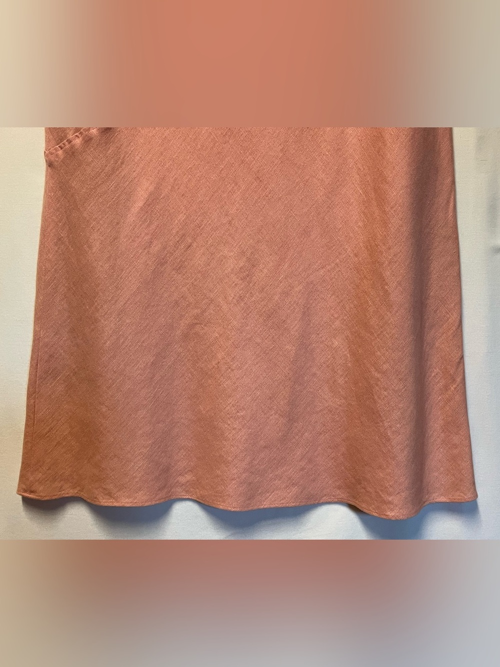 Nordstrom 100% Linen Blush Pink Maxi Skirt Large Pull On Cottage Prairie Coastal - Picture 4 of 9